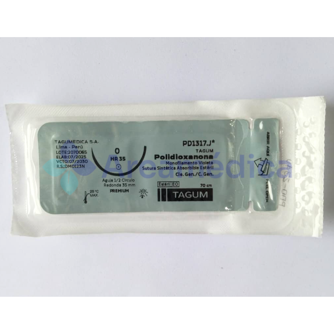 PDS 0 CURVA NO CORTANTE Z340 AGUJA 1/2 35MM 70CM POLIDIOXANONA