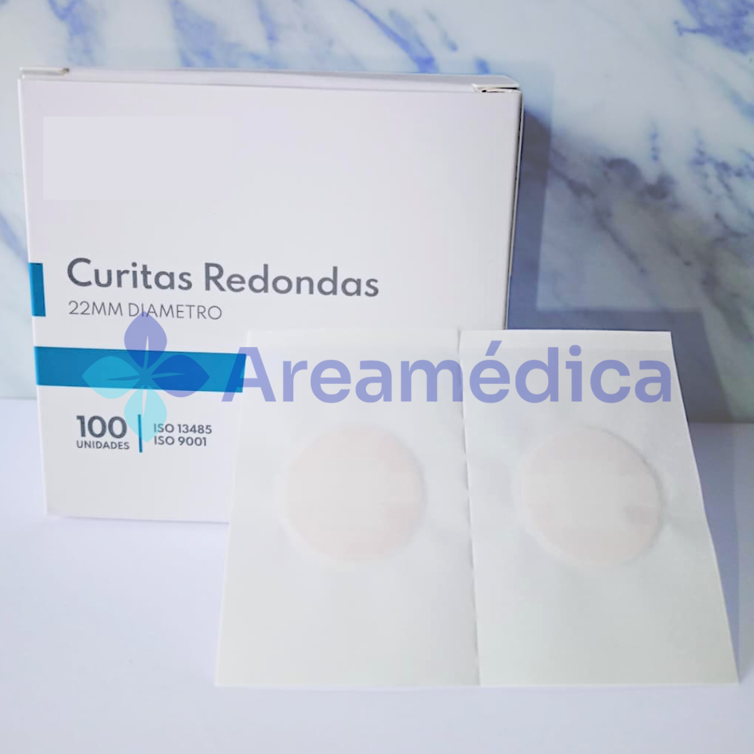 CURITAS CIRCULARES CAJITA X 100 UND BEIGE 2.2CM DIAMETRO REDONDAS