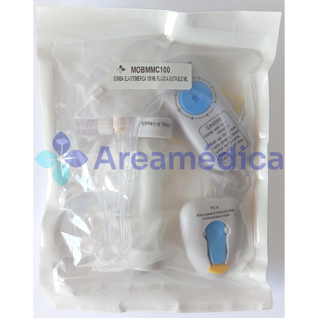 BOMBA DE INFUSION ELASTOMERICA 150 ML FLUJO AJUSTABLE (0,2,4,6,8,10,12,14) ML/H