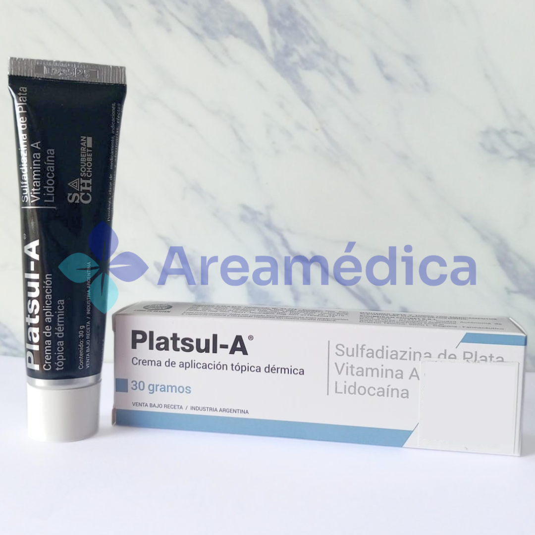 PLATSUL-A CREMA 30 GRAMOS SULFADIAZINA DE PLATA - VIT A - LIDOCAINA