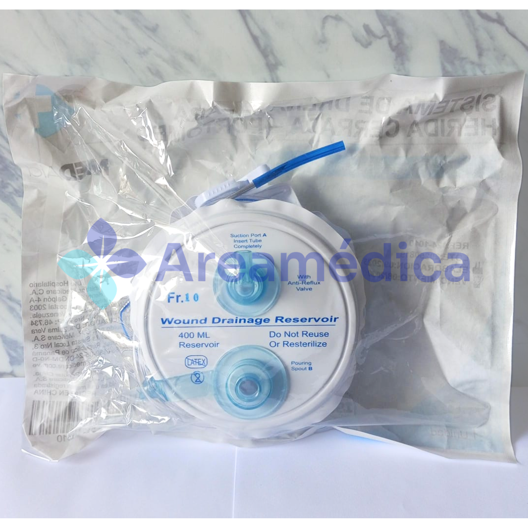 PORTOVAC SUCCION HERIDAS 1/8 10FR CAPACIDAD DE 400 ML CON VALVULA ANTIREFLUJO