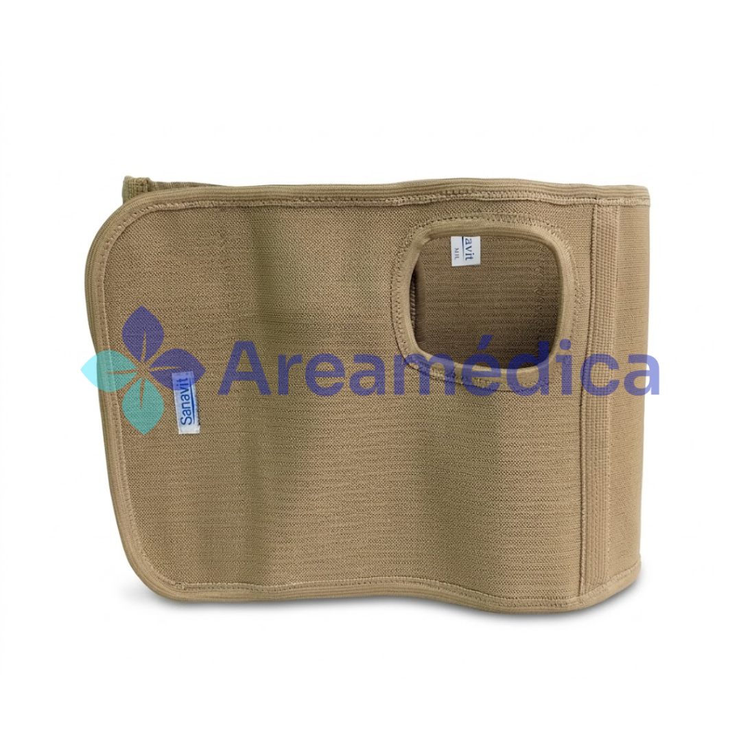 FAJA ABDOMINAL COLOSTOMIA IZQUIERDA TALLA L AJUSTE CIERRE MAGICO BEIGE