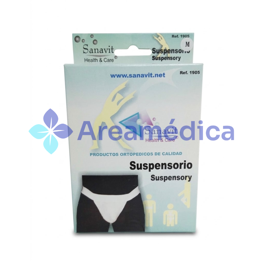 SUSPENSORIO INGUINAL SOPORTE CON CINTURON TALLA M COLOR BLANCO