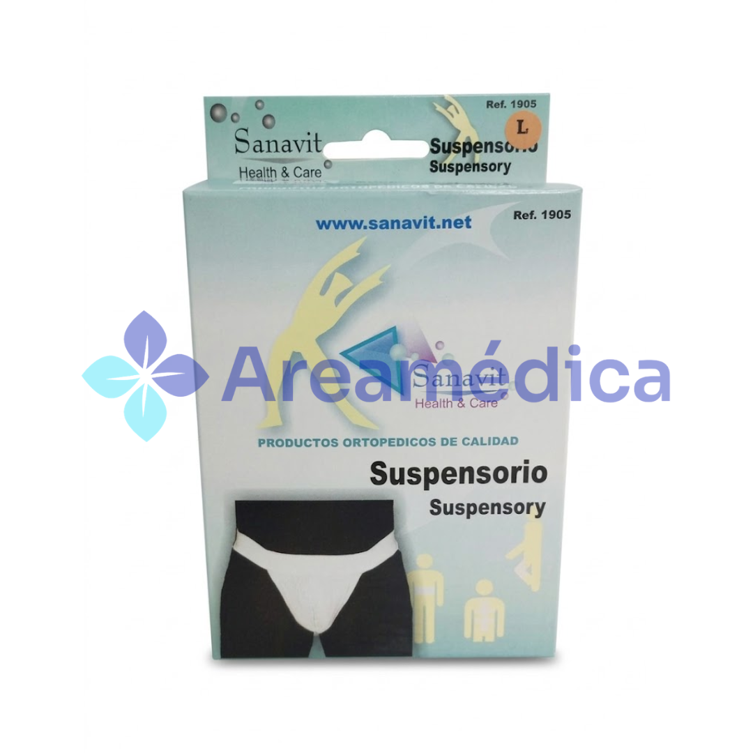 SUSPENSORIO INGUINAL SOPORTE CON CINTURON TALLA L COLOR BLANCO
