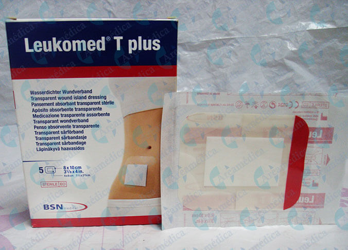 Aposito adhesivo esteril transparente absorbente leukomed T plus 8x10